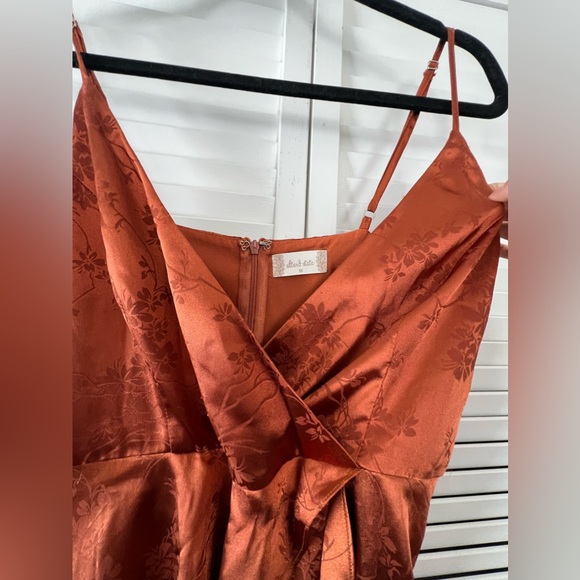 Altar'd State Autumn High Low Dress- Copper M - Picture 4 of 7